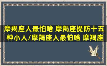 摩羯座人最怕啥 摩羯座提防十五种小人/摩羯座人最怕啥 摩羯座提防十五种小人-我的网站